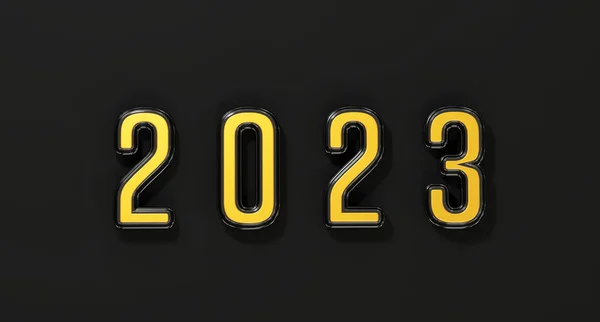 2023 Greeting Card Gold Digits Rendering — Stock Photo, Image