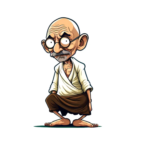 Mohandas Karamchand Gandhi Cartoon Character Caricature — 스톡 사진