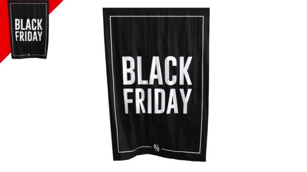 Tandai Banner Untuk Black Friday Alpha Channel Rendering — Stok Video