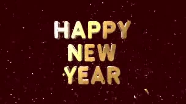 Ευτυχισμένο Νέο Έτος Κάρτα Βίντεο Χωρίς Ημερομηνία Κομφετί Διαχωρισμένο Κανάλι — Αρχείο Βίντεο