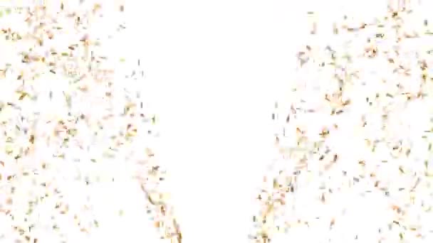 Ploaie Confetti Aur Lansată Dintr Tun Care Cade Lent Canal — Videoclip de stoc