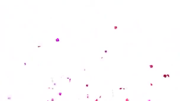 バレンタインデーのための心臓の形をしたConetti爆発 2爆発 アルファチャンネル3Dレンダリング — ストック動画