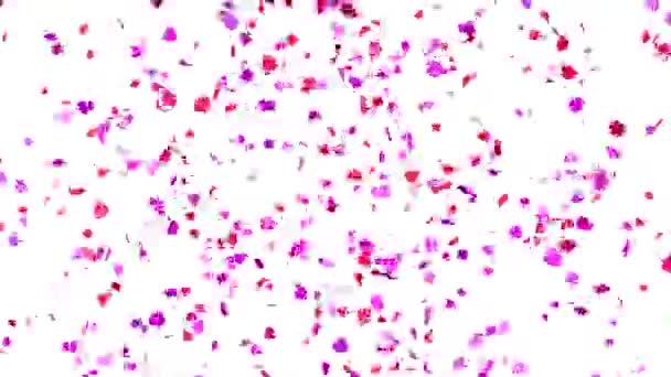 Corazón Forma Confeti Explosiones Para Día San Valentín Explosiones Representación — Vídeo de stock