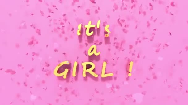 Animação Texto Uma Menina Para Uma Festa Revelação Gênero Renderização — Vídeo de Stock
