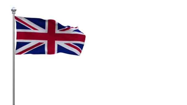 Flagge Des Vereinigten Königreichs Flattert Wind Loopingvideo Separater Alphakanal Rendering — Stockvideo