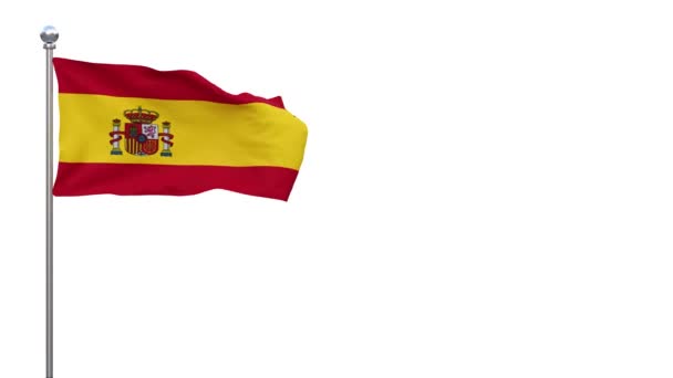 Іспанський Прапор Вітрі Петля Відео Окремий Альфа Канал Рендеринг — стокове відео