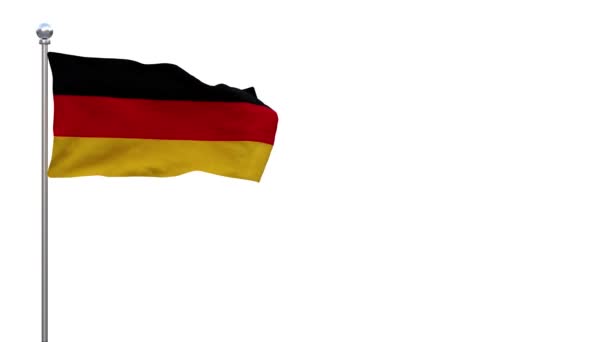 Γερμανική Σημαία Κυματίζει Στον Άνεμο Looped Βίντεο Ξεχωριστό Κανάλι Άλφα — Αρχείο Βίντεο