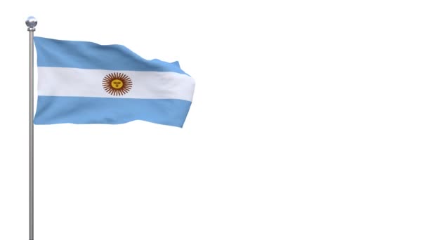 Argentina Flagga Fladdrar Vinden Loopas Video Separat Alfakanal — Stockvideo