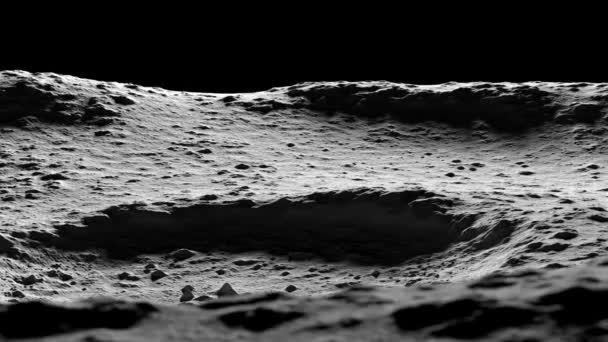 Měsíční Panorama Kosmickou Lodí Odpočívající Povrchu Vykreslování — Stock video