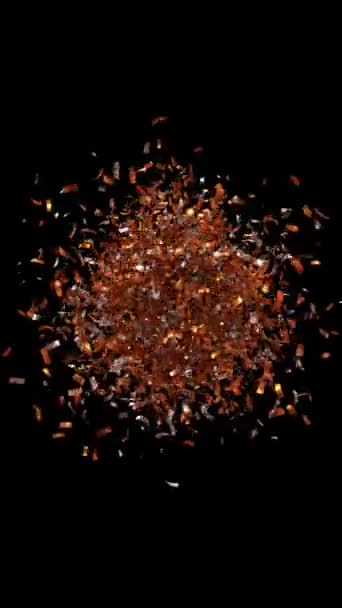 Nomor Yang Muncul Melewati Awan Emas Confetti Pada Latar Belakang — Stok Video