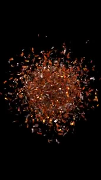 Numéro Qui Apparaît Passant Par Nuage Confettis Dorés Sur Fond — Video
