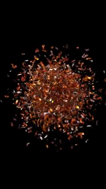 Nomor Yang Muncul Melewati Awan Emas Confetti Pada Latar Belakang — Stok Video