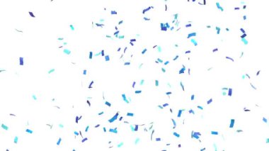 Cinsiyet belirlemek için beyaz arka planda mavi konfeti patlaması - 3D görüntüleme