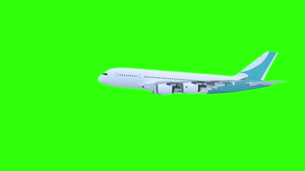Profilde Görünen Bir Uçağın Boyutlu Animasyonu Sonra Arkadan Döngü Boyutlu — Stok video