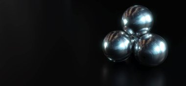 parlayan arka planda sunulan gümüş disko topları - 3D görüntüleme