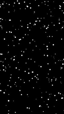 kar yağmaya başlıyor - dikey biçim - 3D görüntüleme - siyah arkaplan - 4k, 60 fps