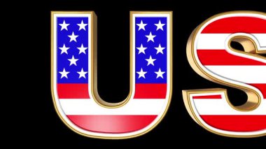 3D ABD metin kaydırma yatay - yeşil arkaplan ve ayrı alfa kanal - 3D görüntüleme