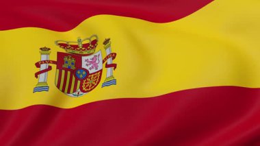Kusursuz İspanyol bayrağı animasyonu, ulusal gün ya da politika ya da spor etkinliği - 3 boyutlu canlandırma - yavaş çekim