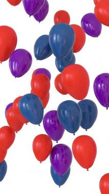 Helyum balonları tavana yükseliyor - 3D görüntüleme - dikey video