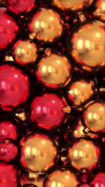 Noel temalı video geçişi ekranı dolduruyor ve sonra dikey videoyu boşaltıyor - 3D görüntüleme