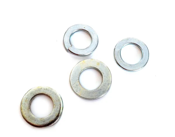 Metal Washer Front White Background — Stock Photo, Image
