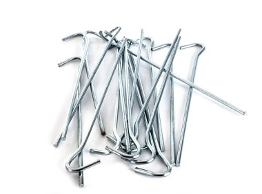 tent peg in front of white background, 