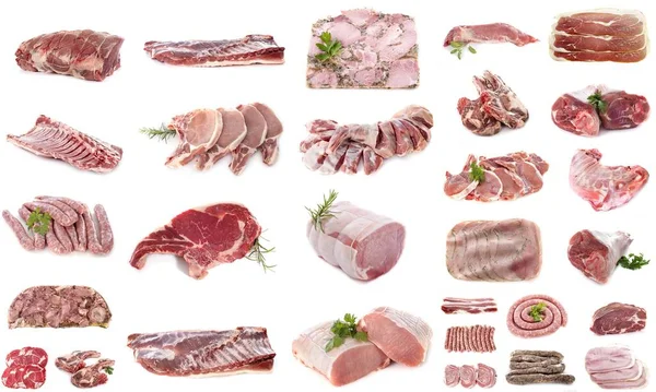 Мясо Свинины Белом Фоне — стоковое фото