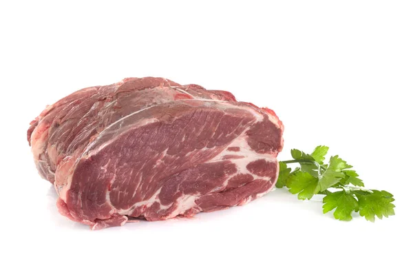 Varkensvlees Spare Rib Voorkant Van Witte Achtergrond — Stockfoto