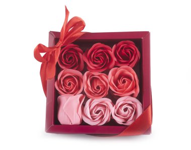 Sevgililer günü için beyaz arkaplan önünde çiçekler