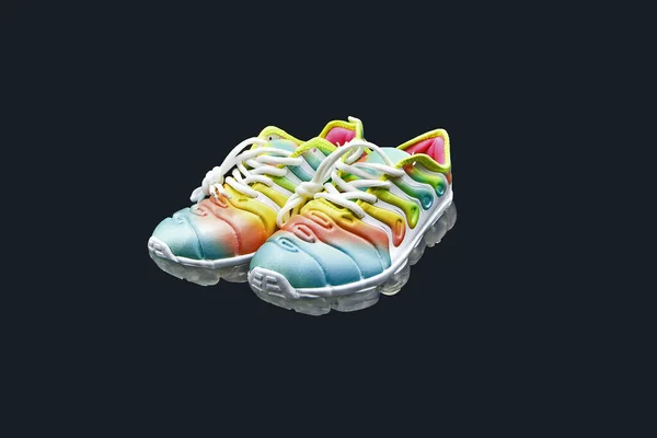 Multi Coloured Rainbow Colored Women Sneakers Summery Light Sexy — Stock Photo, Image