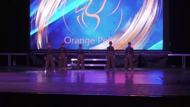 Ukrayna Nın Dnepropetrovsk Şehri 2024 Modern Koreografinin Turuncu Pelikan Festivali — Stok video