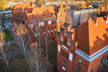 Klaipeda, Litvanya - 11 Şubat 2023 - Klaipeda Üniversitesi, hava fotoğrafçılık
