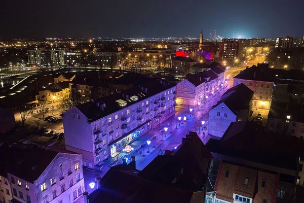Kłajpeda Litwa Lutego 2023 Piękne Oświetlenie Ulicy Kłajpedy Festiwalu Światła — Zdjęcie stockowe