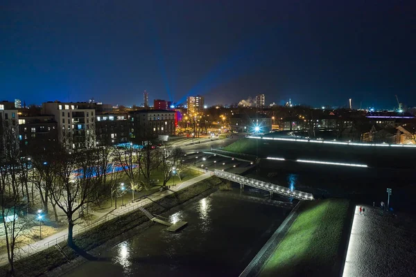 Klaipeda Litvanya Şubat 2023 Şehir Işık Festivali Nde Süslendi — Stok fotoğraf
