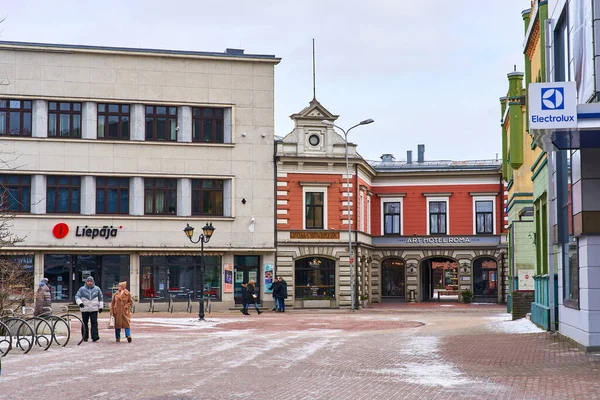 リーパジャ ラトビア 2023年2月5日市内中心部の通り — ストック写真