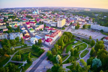 Grodno, Belarus - 11 Haziran 2019 - Grodno 'nun güzel manzarası