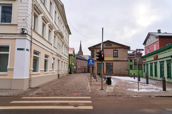 Liepaja Letland Februari 2023 Uitzicht Een Prachtige Straat — Stockfoto