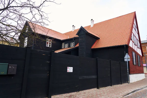 Liepaja Letônia Fevereiro 2023 Vista Casa Onde Pedro Magno Estava — Fotografia de Stock