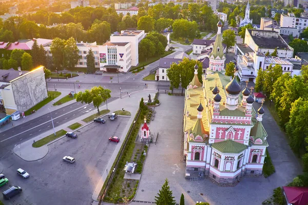 Grodno Belarus Juni 2019 Luchtfoto Van Heilige Intercessiekathedraal — Stockfoto