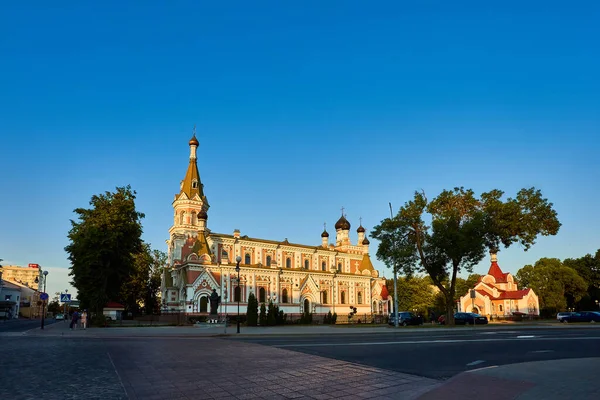 Grodno Vitryssland Juni 2019 Domkyrkan Grodno Promenadplats För Turister — Stockfoto