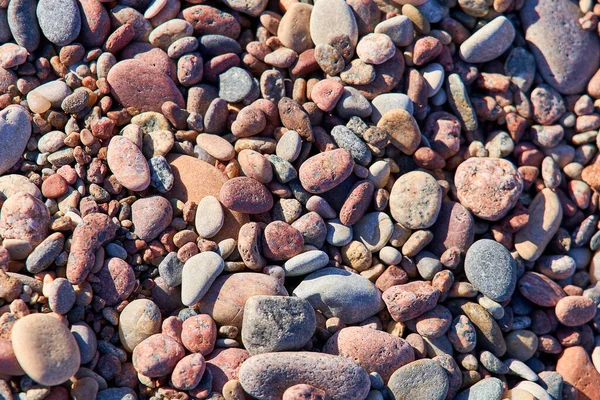 Småsten Nära Håll Textur Små Stenar Stranden Eller Havet — Stockfoto