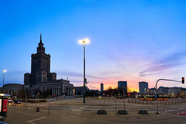 Варшава Польша Марта 2023 Года Панорама Центральной Части Города Рассвете — стоковое фото