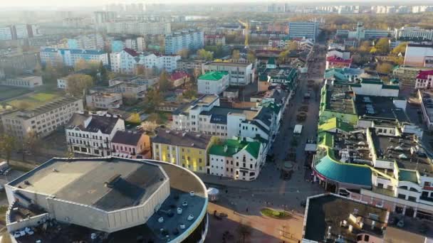 Disparando Brest Bielorrusia Desde Una Altura Hermosos Panoramas Ciudad — Vídeos de Stock