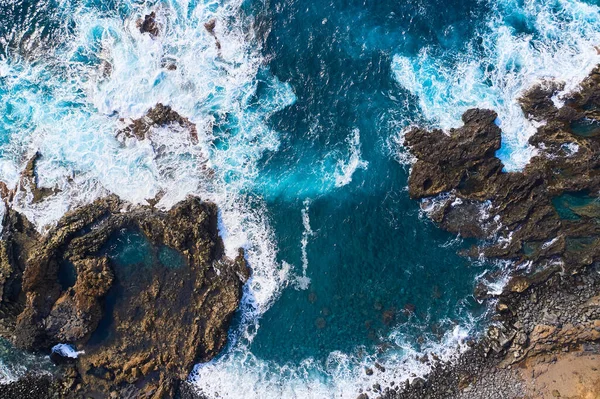 Powerful Surf Breaks Beautiful Rocks Stones Combination Water Stones — Stock Photo, Image