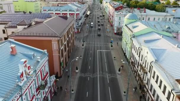 白俄罗斯戈梅利 2019年6月8日 Sovetskaya Street City — 图库视频影像