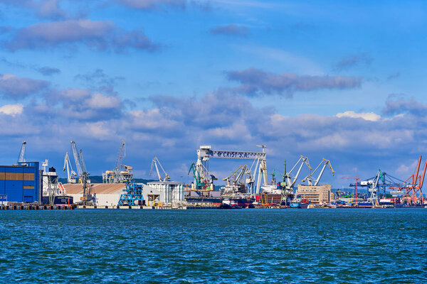 GDYNIA, Poland - August 13, 2023 - Port of Gdynia and industrial part