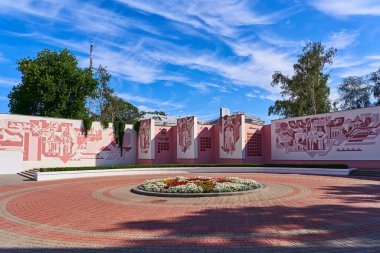 Gomel, Belarus - 09 Ağustos 2022 - Şehrin fahri vatandaşlarının plaketi