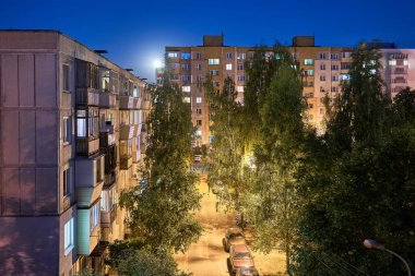 Minsk 'in yerleşim bölgesi. İnşaat işi konsepti