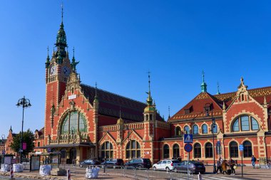 Gdansk, Polonya - 20 Eylül 2024 - Avrupa seyahati, ana tren istasyonu