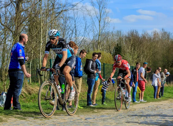 Carrefour Arbre Γαλλία Απριλίου 2015 Βέλγοι Ποδηλάτες Nikolas Maes Της — Φωτογραφία Αρχείου